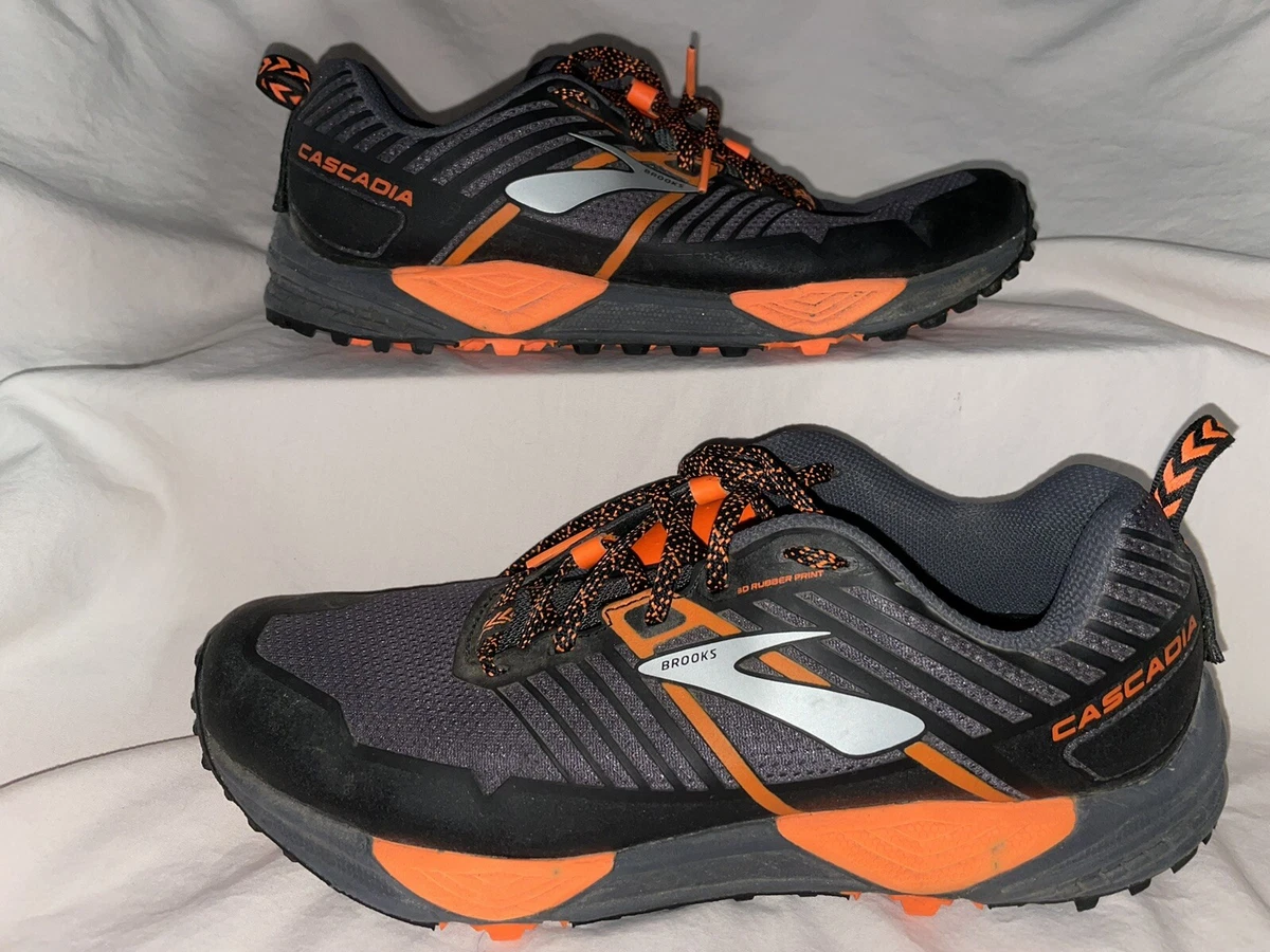 Brooks Cascadia Black/Orange Trail Shoes Mens 8(Wide) | eBay