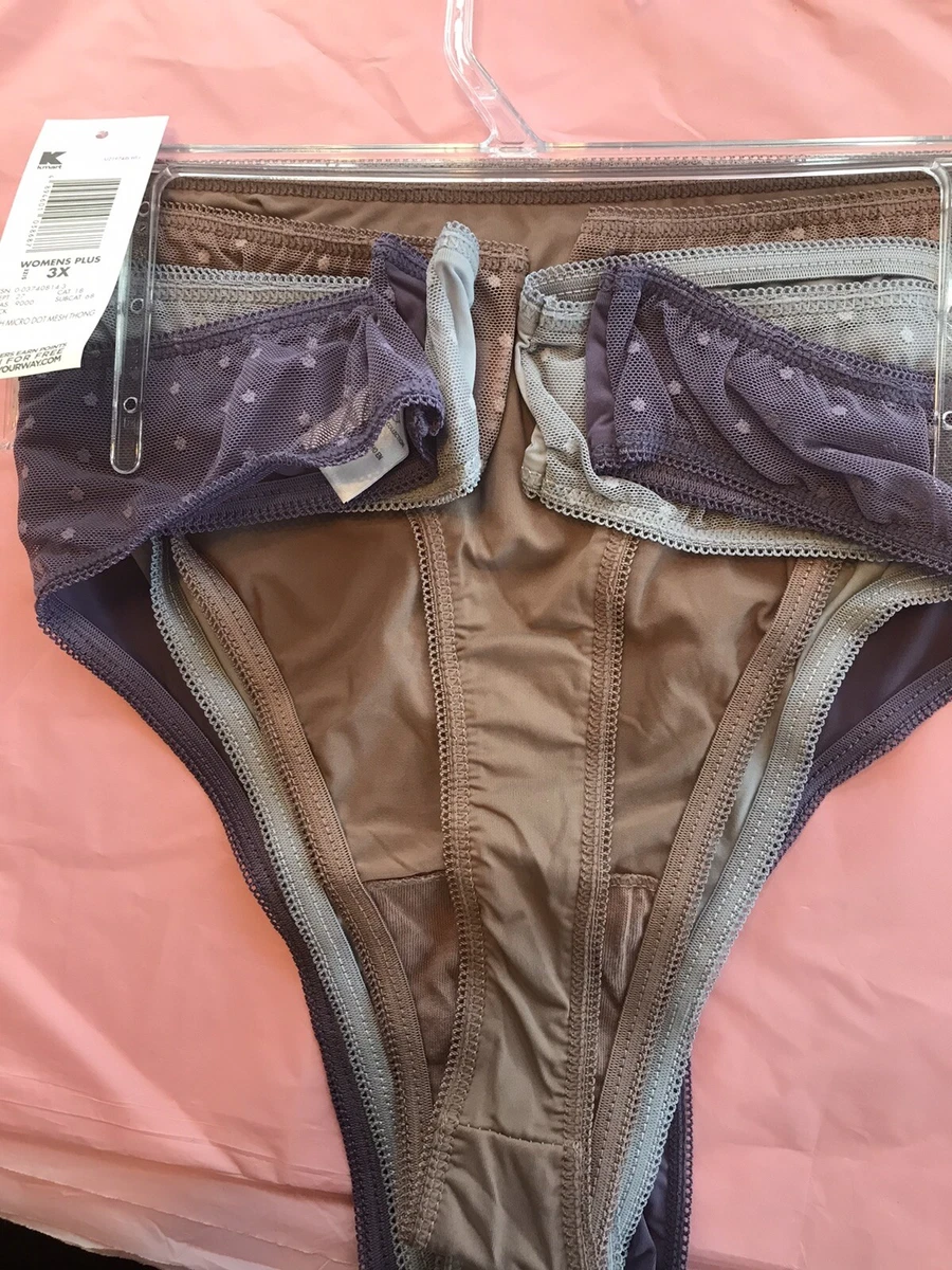 kmart Womens plus 3X. JS 3OH Micro Dot Mesh Thong 3 Pair-Brand New-SHIP N  24 HRS