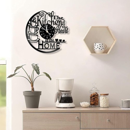 Elegant Vinyl Record Kitchen Wall Clock Home Abstract Art Decoration Gifts UK - Picture 3 of 10