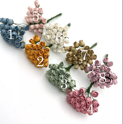 Semi Rosebuds Craft Paper Flower Scrapbooking Wedding Card (T30-PantoneA)