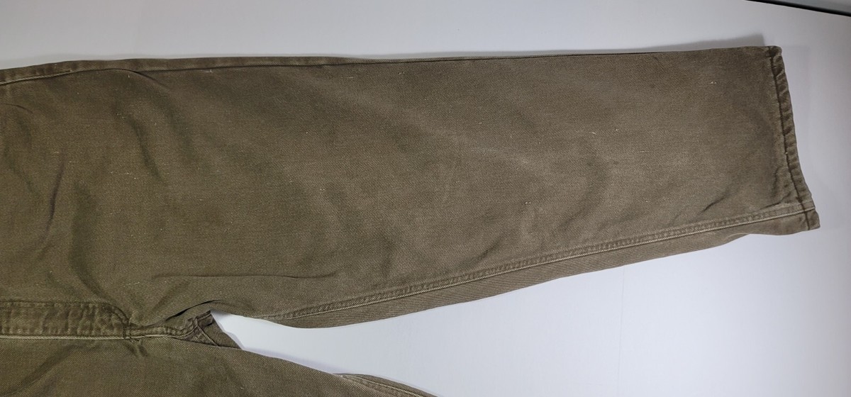 VTG Carhartt Men 42x30 B162-BRK Denim Flannel Lined Jeans Pants  display picture 1