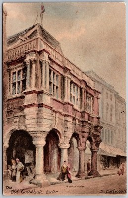 Postcard Exeter Devon UK Old Guildhall Arches People DB Architecture