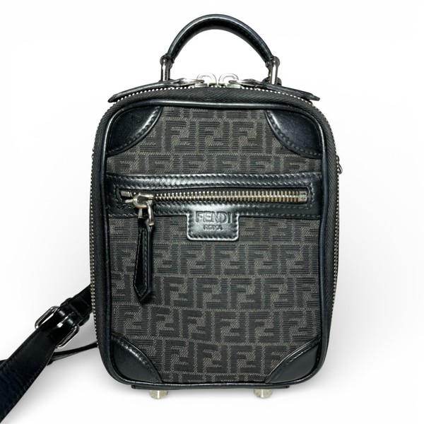 FENDI FF Jacquard Mini Trolley Micro Suitcase Bag Zucchino