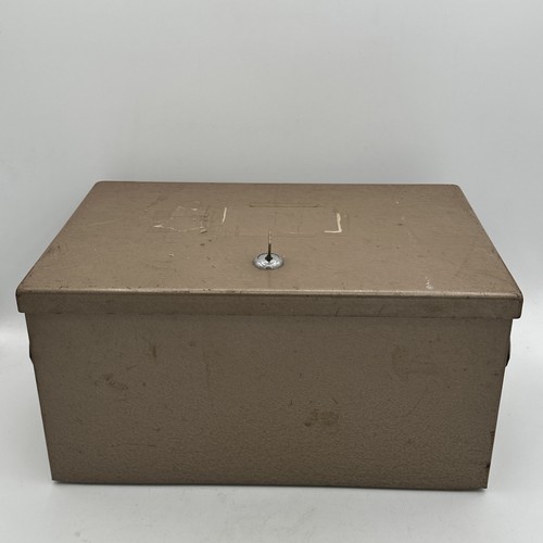 Coffre-fort Portable Rockaway Metal Products – Vintage, Avec Clé, Beige
