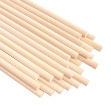25PCS Dowel Rods Wood Sticks Wooden Dowel Rods - 1/4 x 12 Inch