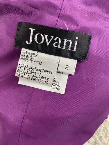 Jovani Kleid 2 lila Glitzer One Shoulder Schleppe Seide Pailletten Cocktail NEU - Bild 15 von 16