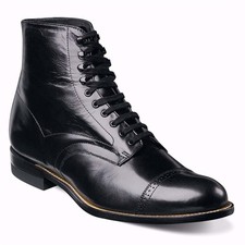 Stacy Adams Classic Madison Black Leather Cap Toe Dress Boot USA Men Size