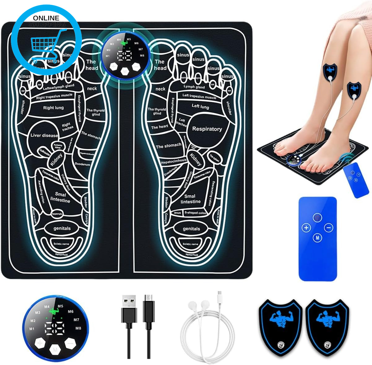 EMS Foot Massager - Electric Foot Massagers for Pain and Circulation with 8 Mode