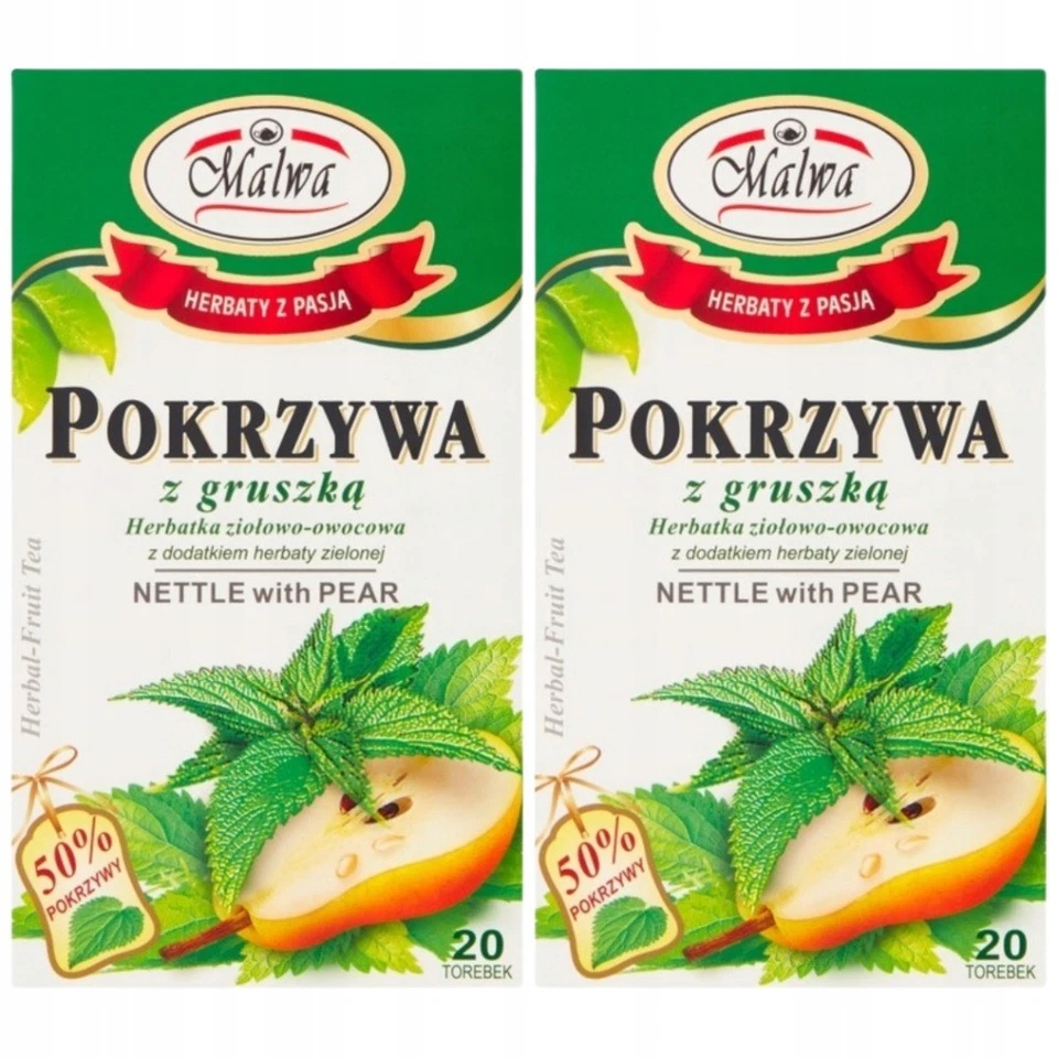 Malwa Herbatka ziołowo-owocowa z dodatkiem herbaty zielonej pokrzywa z gruszką 4 - Bild 1 von 1