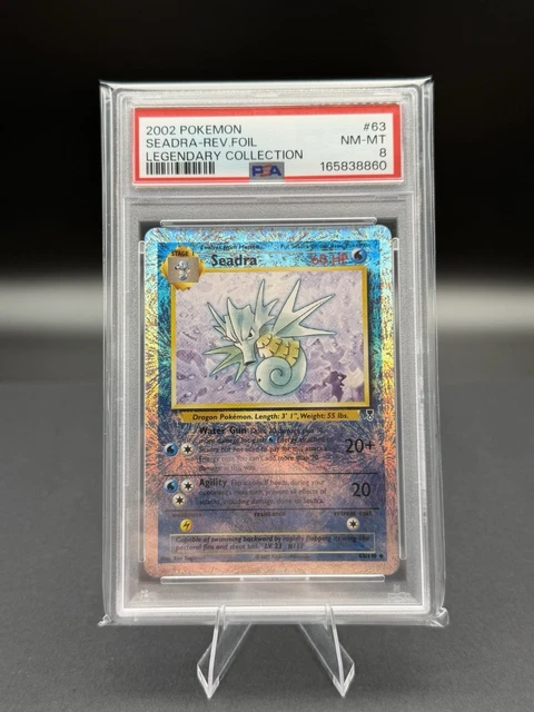 Pokemon 2002 Legendary Collection Seadra 63/110 Reverse Holo Foil PSA 8 LOW POP!