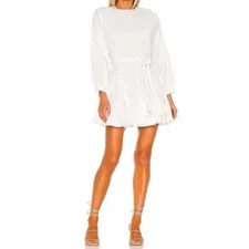 NEW $428 RHODE ELLA FLOWY MINI DRESS IN WHITE #2 SIZE XS