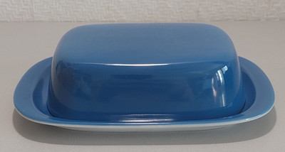 Form Marienbad Ingres Weiss Butterdose in Blau 19,2cm x 13,3cm Höhe 4,8cm
