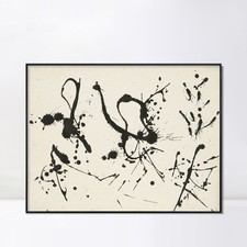 Framed Canvas Giclee Print Art Untitled 7 by Jackson Pollock Abstract Wall Art