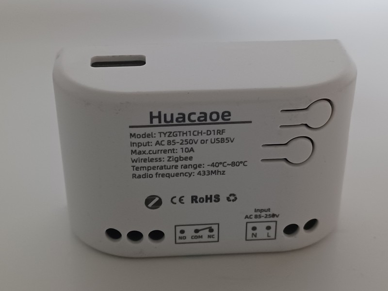 Huacoe Zigbee 1CH Intelligent Temperature Relay Sensor Switch TYZGTH1CH-D1RF