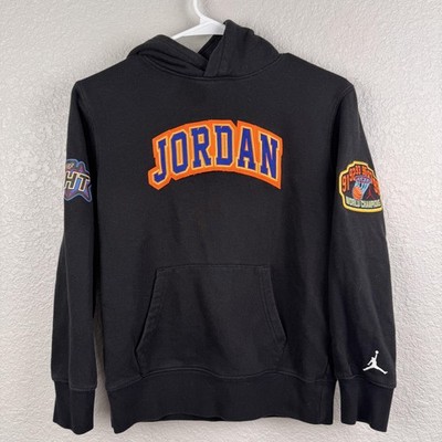 Jordan Hoodie Youth Medium Black Pullover Jumpman 23 Air World Champions Patch