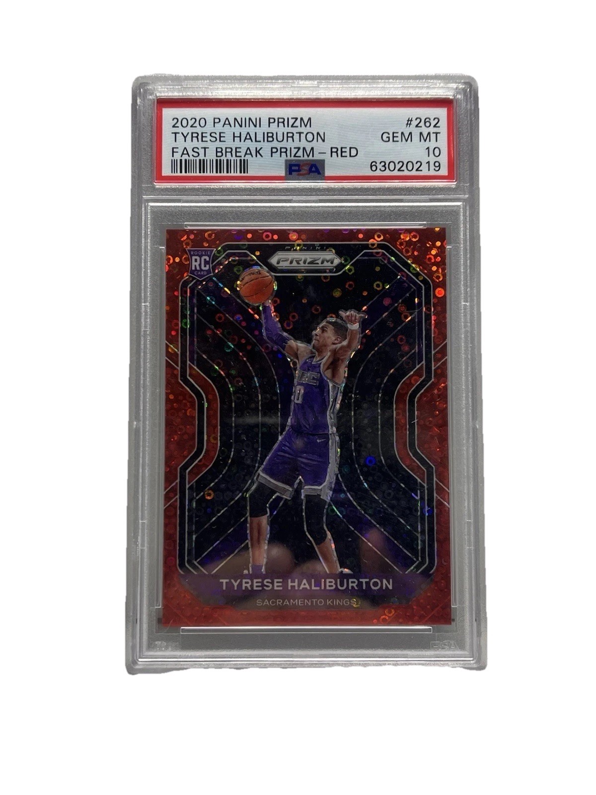 2020 Panini Prizm Tyrese Haliburton Fast Break Prizm Red /125 PSA 10 RC POP 16