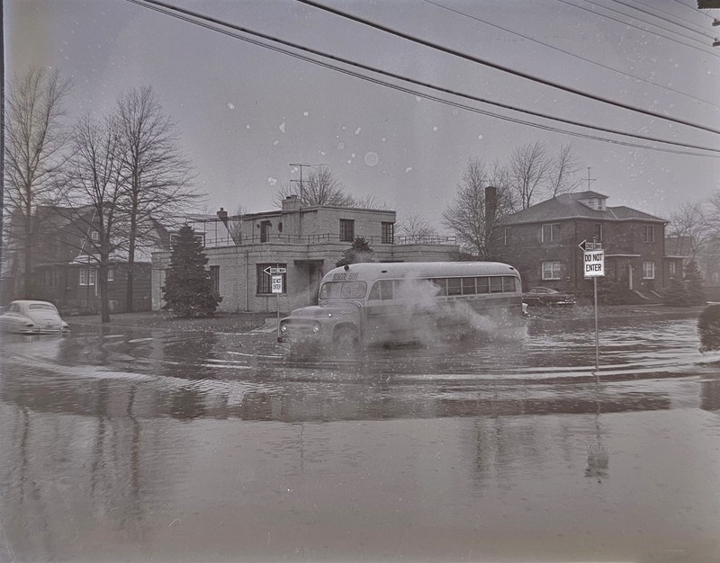 1958 10 NEGATIVES FLOODED STATEN ISLAND N.Y. STREETS AFTER HEAVY STORM