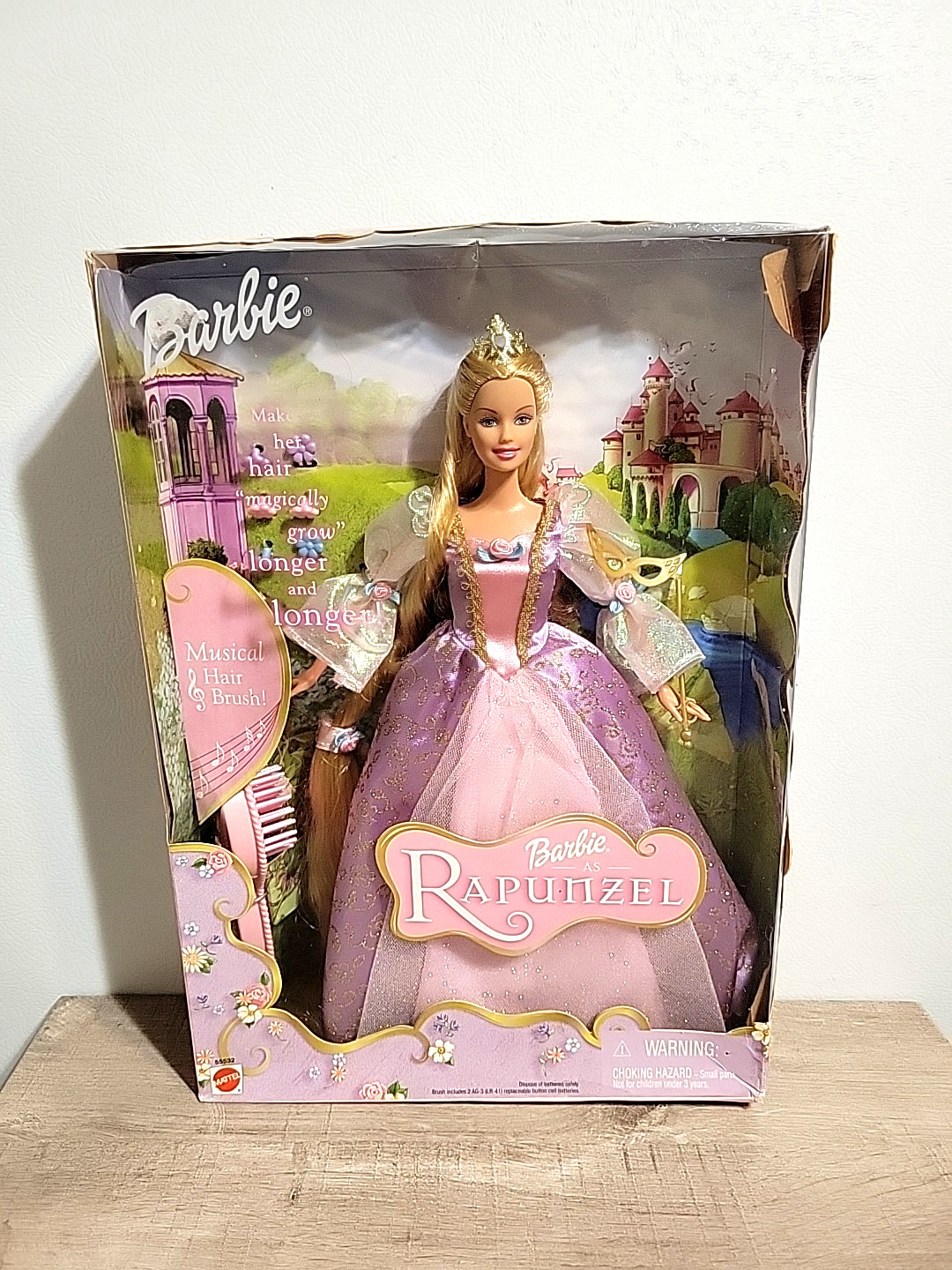 Barbie as Rapunzel Hair Growth Princess Doll Musical Hair Brush NRFB