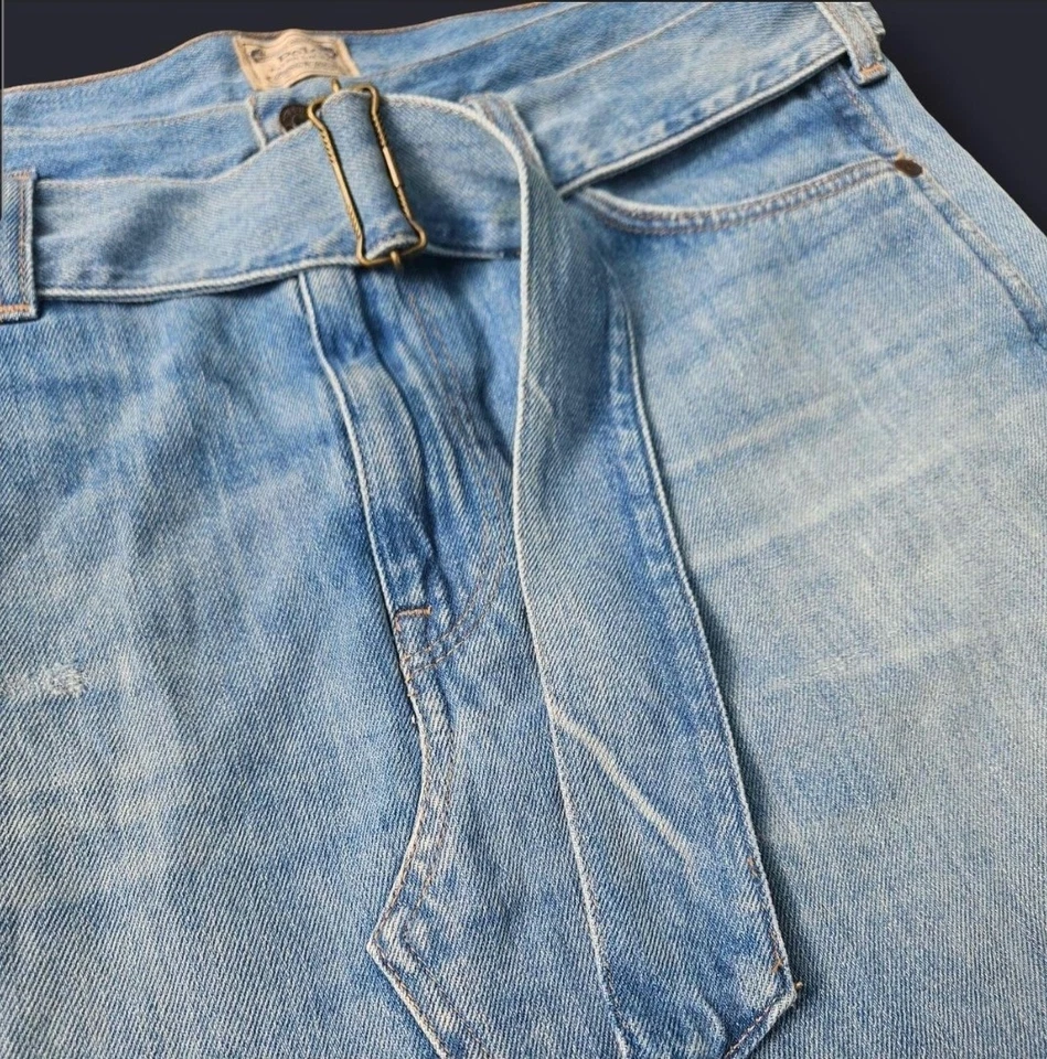 Polo Ralph Lauren Mujer Denim Falda Western Hebilla Cinturón Talla 2 Azul Jean Foto 2 de 4