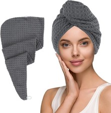 Hair Towel Terry Cloth Absorbent Dry Anti Frizz Twist Plopping Curly Shower for