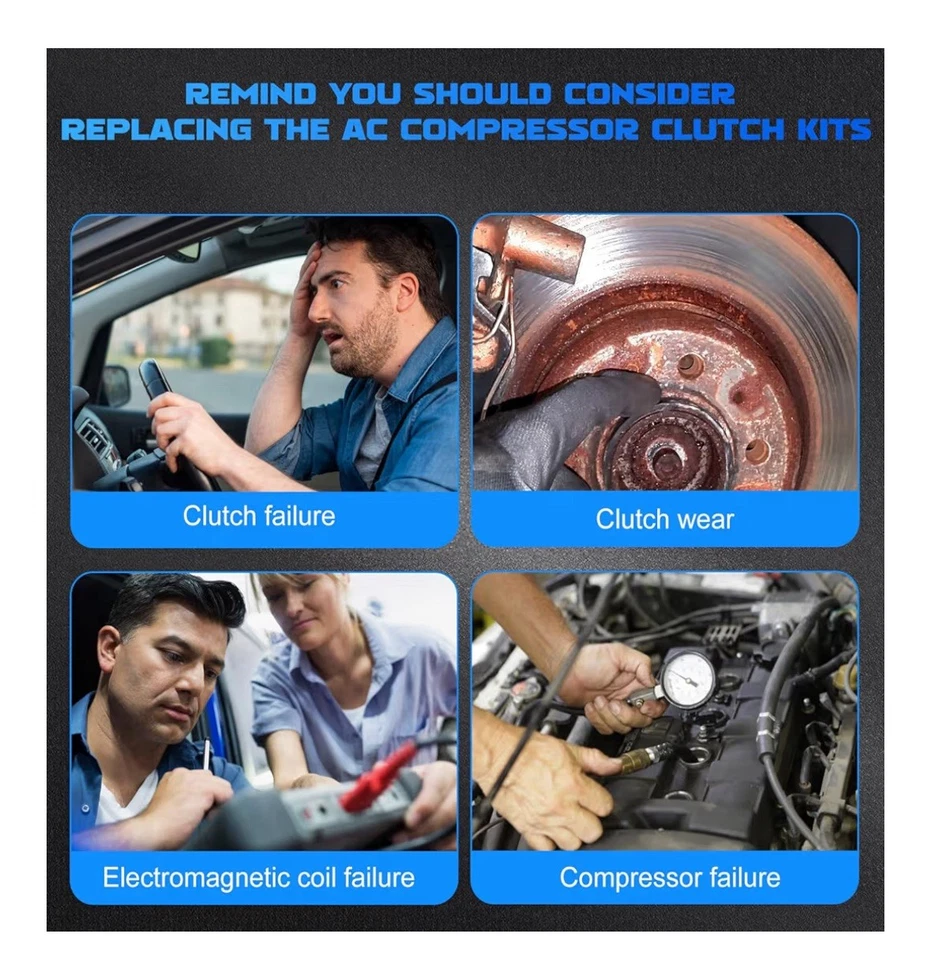 Kit de embreagem compressor 11316C A/C 2011–2017 Ford Mustang 5.0L 5.2L substituição original do equipamento original - Imagem 4 de 4