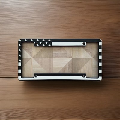 American Flag License Plate Frame - Raised Imprint
