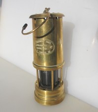 Vintage Brass Miners Safety Lantern Lamp Lighting Old Antique 9"H