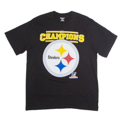 REEBOK AFC Champions Steelers Herren T-Shirt Schwarz USA XL