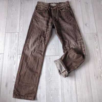 Edwin 505V New Vintage Straight Jeans Brown Tag W31 Actual W33 Made in Japan