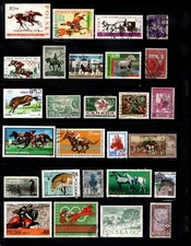 Centsational Worldwide Topical Group of Cancelled Horse Themed Stamps
