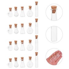 20 Pcs Mini Vasetti Con Coperchio Piccole Bottiglie Tappo Sughero