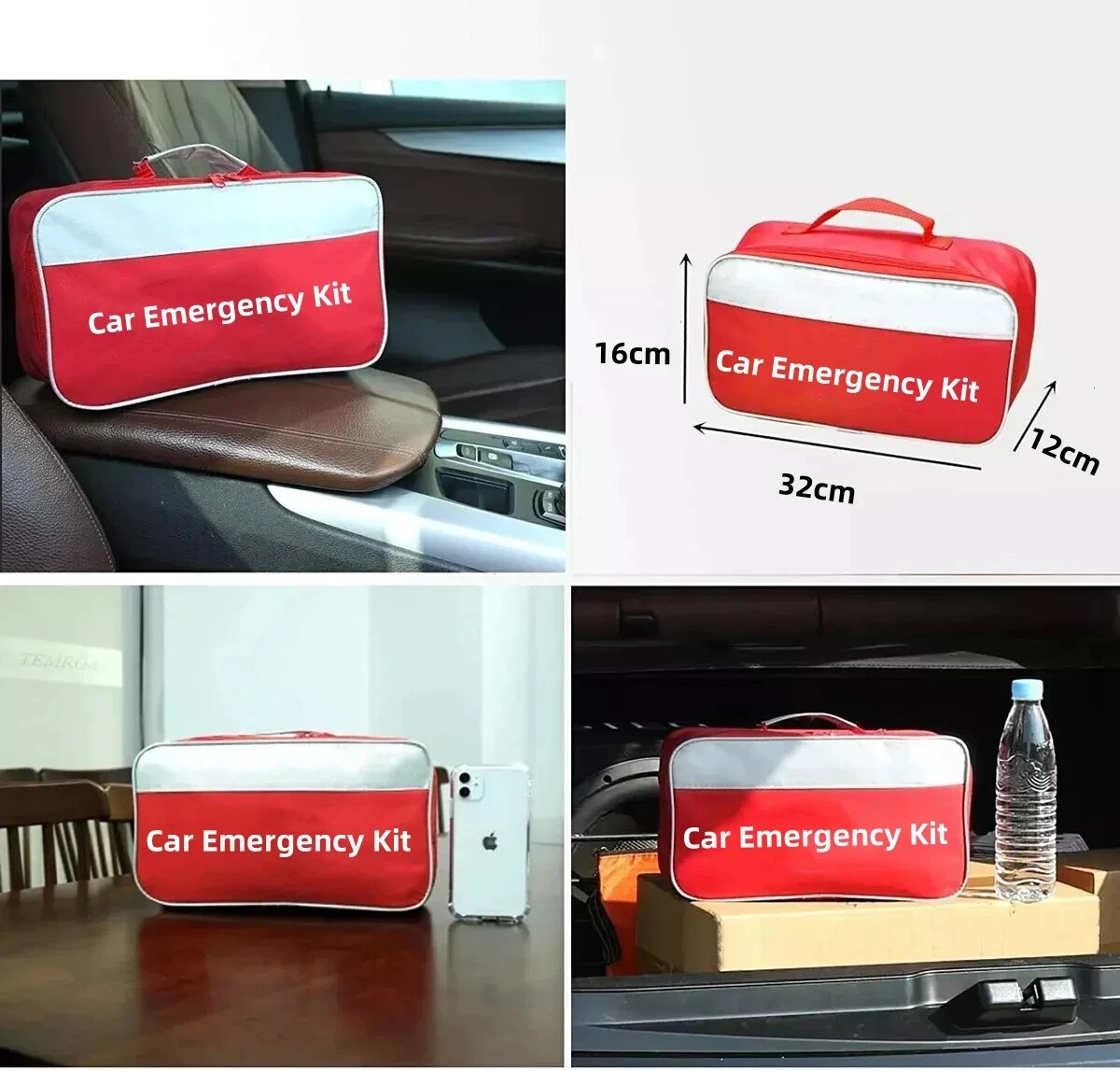 Car Emergency Kit - 50-Piece Roadside Assistance Set w/Tools & First Aid