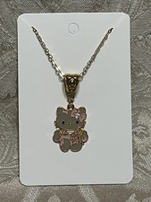 Sanrio Hello Kitty Halloween Charm Cartoon Adorable Pendant Gold Necklace 18  