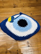 Home Made Crochet Evil Eye Cushions 