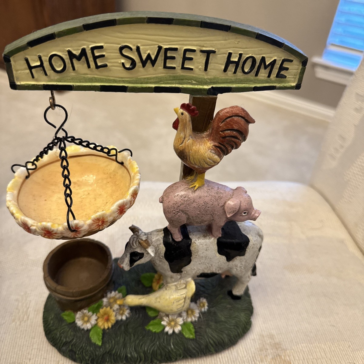 Bougie Sans Flamme Home Reflections – Coq En Céramique Avec Minuteur, Déco Rustique
