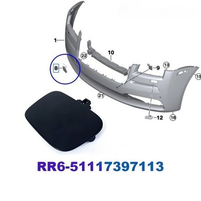 For Rolls Royce Wraith Dawn RR5 RR6 front bumper towing hook cover 51117397113.