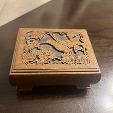 Lasercraft Wood Music Box with Hummingbird Plays Fur Elise Works 3.5x3