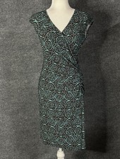 Lauren Ralph Lauren Green Geometric Faux Wrap Stretch Dress Size 8 CG5204