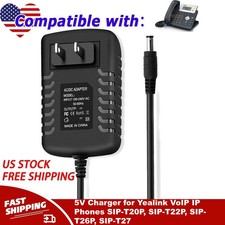 5V Charger for Yealink VoIP IP Phones SIP-T20P, SIP-T22P, SIP-T26P, SIP-T27