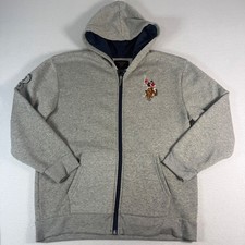 US Polo Assn Kids Gray Zip Up Hoodie with Polo Player Logo Size 10/12