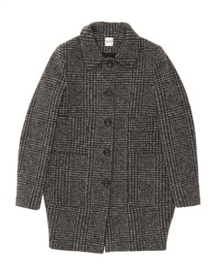 LIU JO Damen Mantel IT 40 Small Grau Hahnentritt Polyester UK01