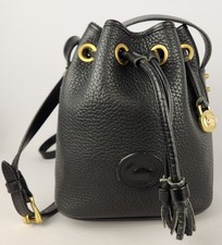 Dooney Bourke Leather Mini Bucket Shoulder Crossbody Bag Black AWL Vintage USA