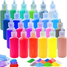 24 PCS Art Sand,1.24 oz Colored Sand Bottles,Sand Arts and Crafts Kit,Scenic ...