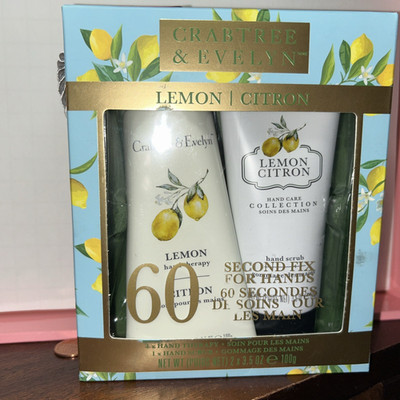 CRABTREE & EVELYN Lemon Citron Hand Therapy/Hand Scrub 3.5oz 60 Second Fix Hands