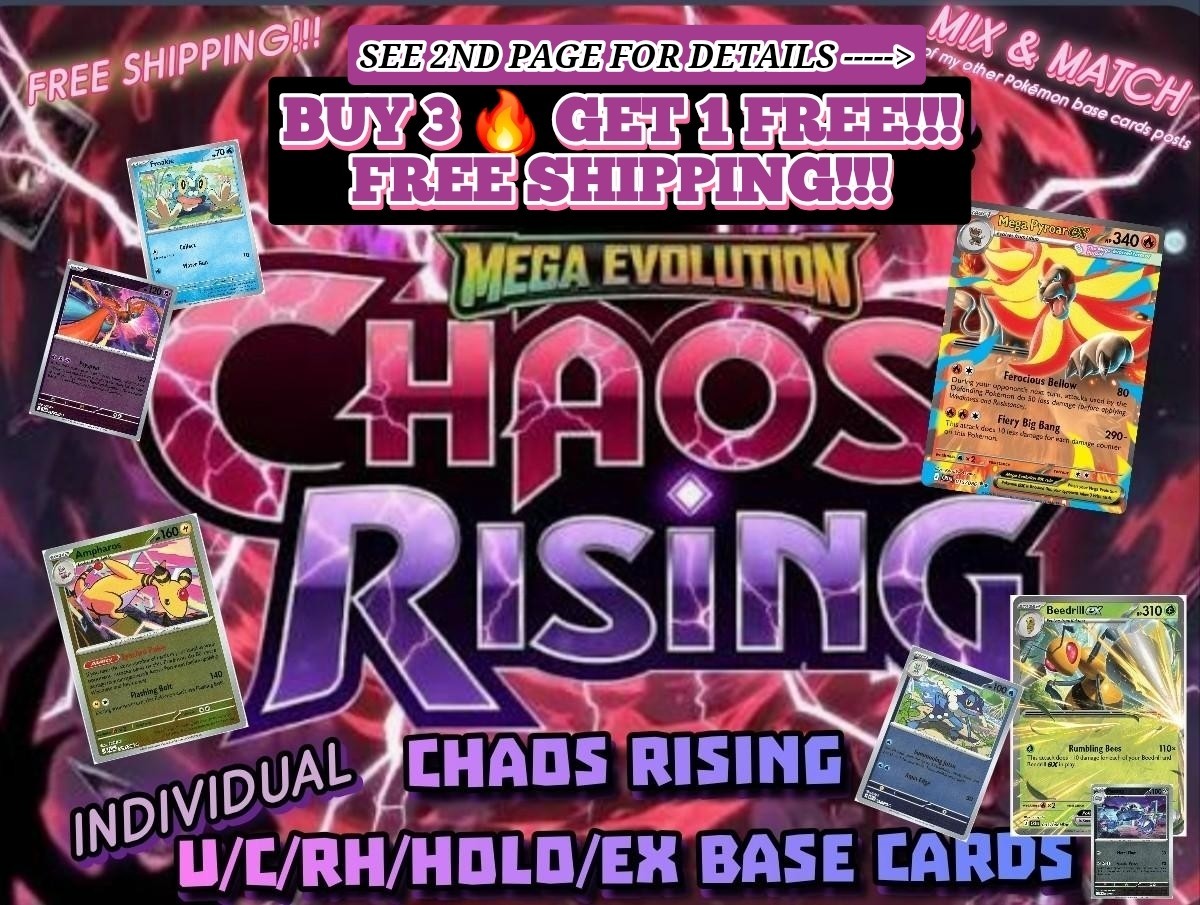 ✨️BUY 3 GET 1 FREE + FREE SHIPPING*✨️ Chaos Rising Individual Pokémon Cards