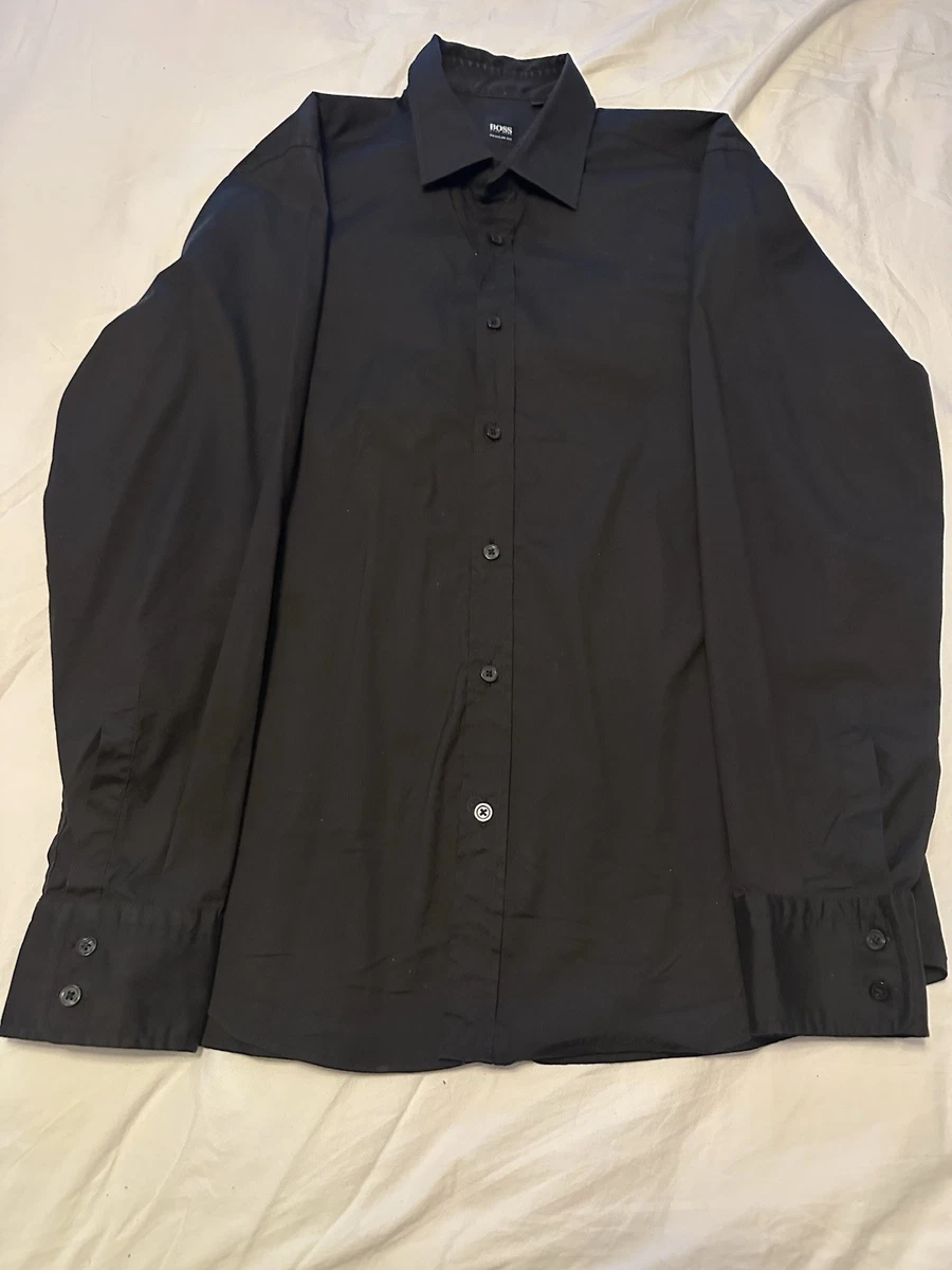 HUGO BOSS Black Solid Dress Shirts for Men for sale | eBay