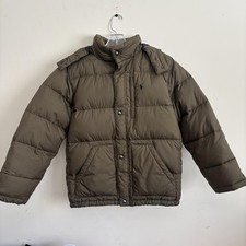 Polo Ralph Lauren Boys Green/Khaki Down Puffer Jacket Sz L 16/18