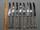 Sterling Silver Handle Gorham Chantilly 8 Knives Lot Stainless Steel Blade Knife