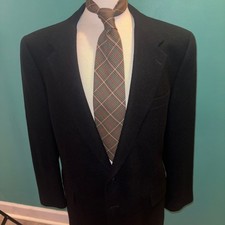 Brooks Brothers Mens Black 100% Camelhair Blazer Jacket USA Made 44 long