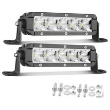 2Pcs 6 Inch Single Row LED Light Bar Slim LED Pods Driving Fog Light 2pcs 6inch